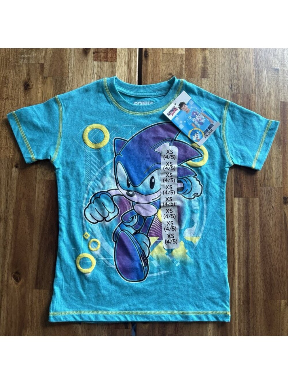 Sonic‎ The Hegehog Short Sleeve T-shirt Graphic SEGA Kids Size XS 4/5 Yrs NWT